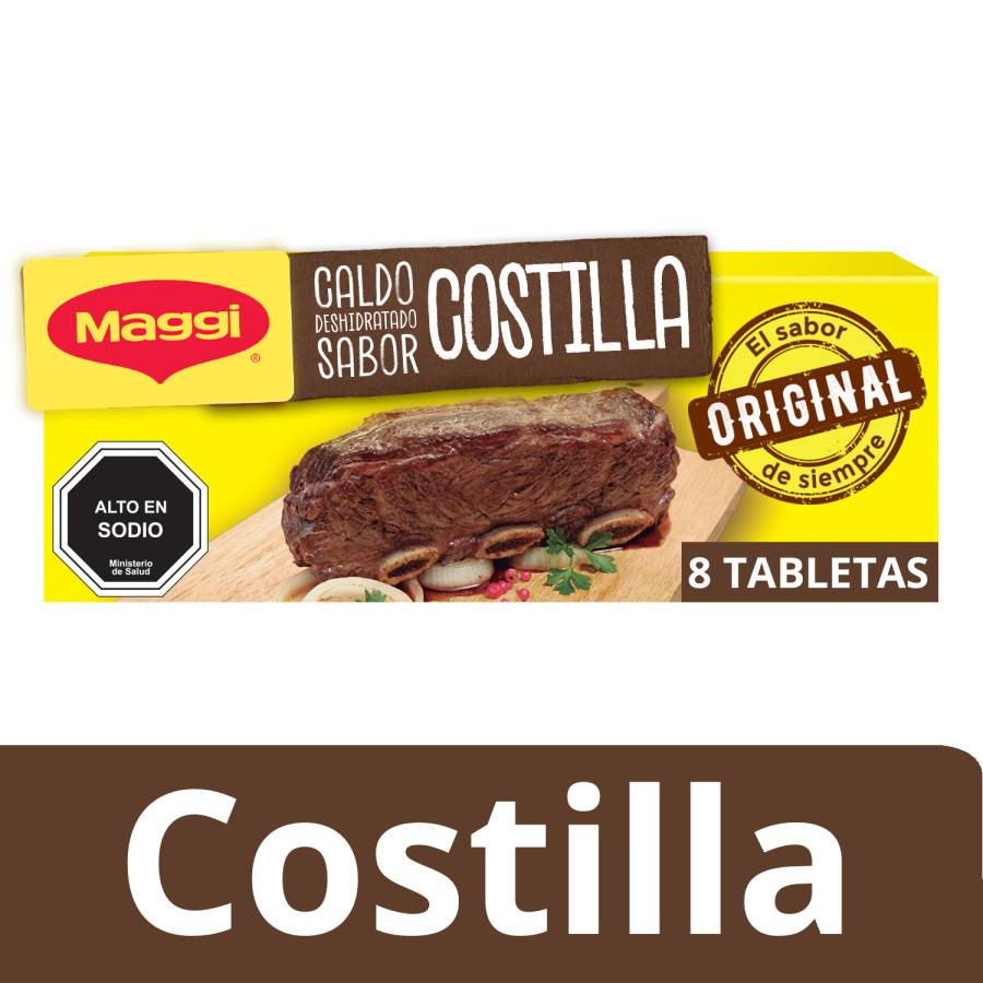 Maggi caldo sabor costilla (caja 8 u x 10 g c/u)