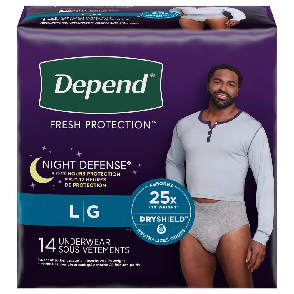 Depend Night Defense Underwear For Men