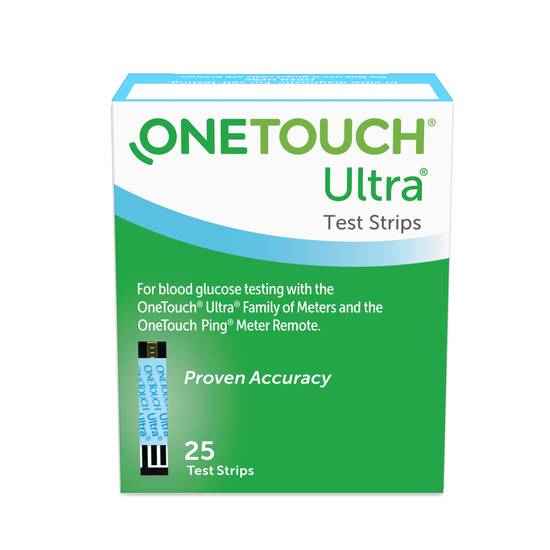 OneTouch Ultra Blue Blood Glucose Test Strips, 25CT