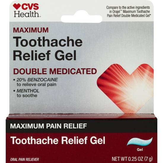 CVS Health Toothache Relief Oral Anesthetic Gel, Maximum Strength, 0.25 OZ