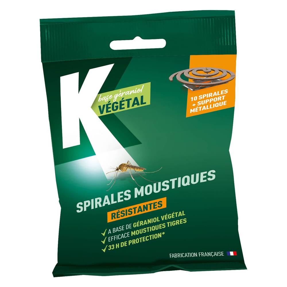 K Végétal - Spirale anti moustiques résistantes