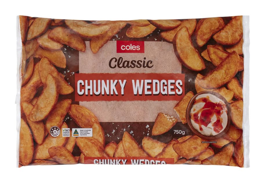 Coles Classic Potato Chunky Wedges (750g)