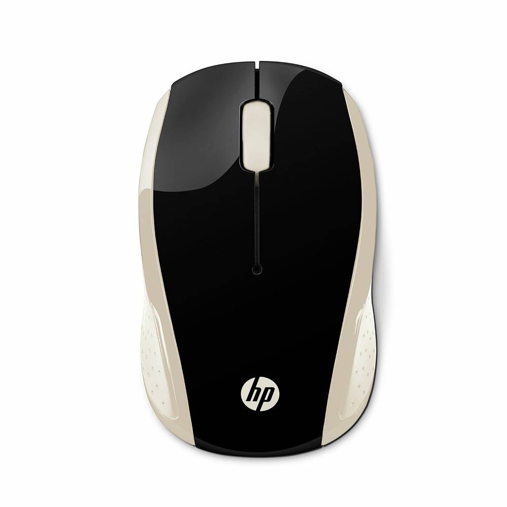 HP · Mouse inalámbrico 200 negro/dorado