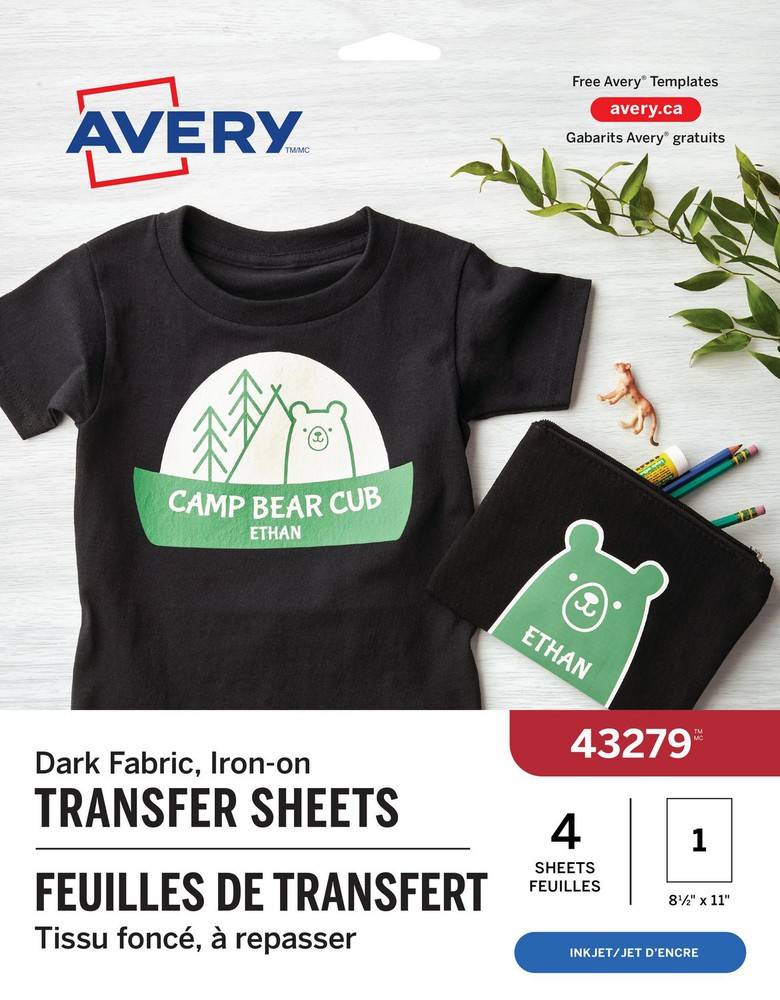 Avery Dark Fabric IronOn Transfer Sheet Delivery Near Me Order