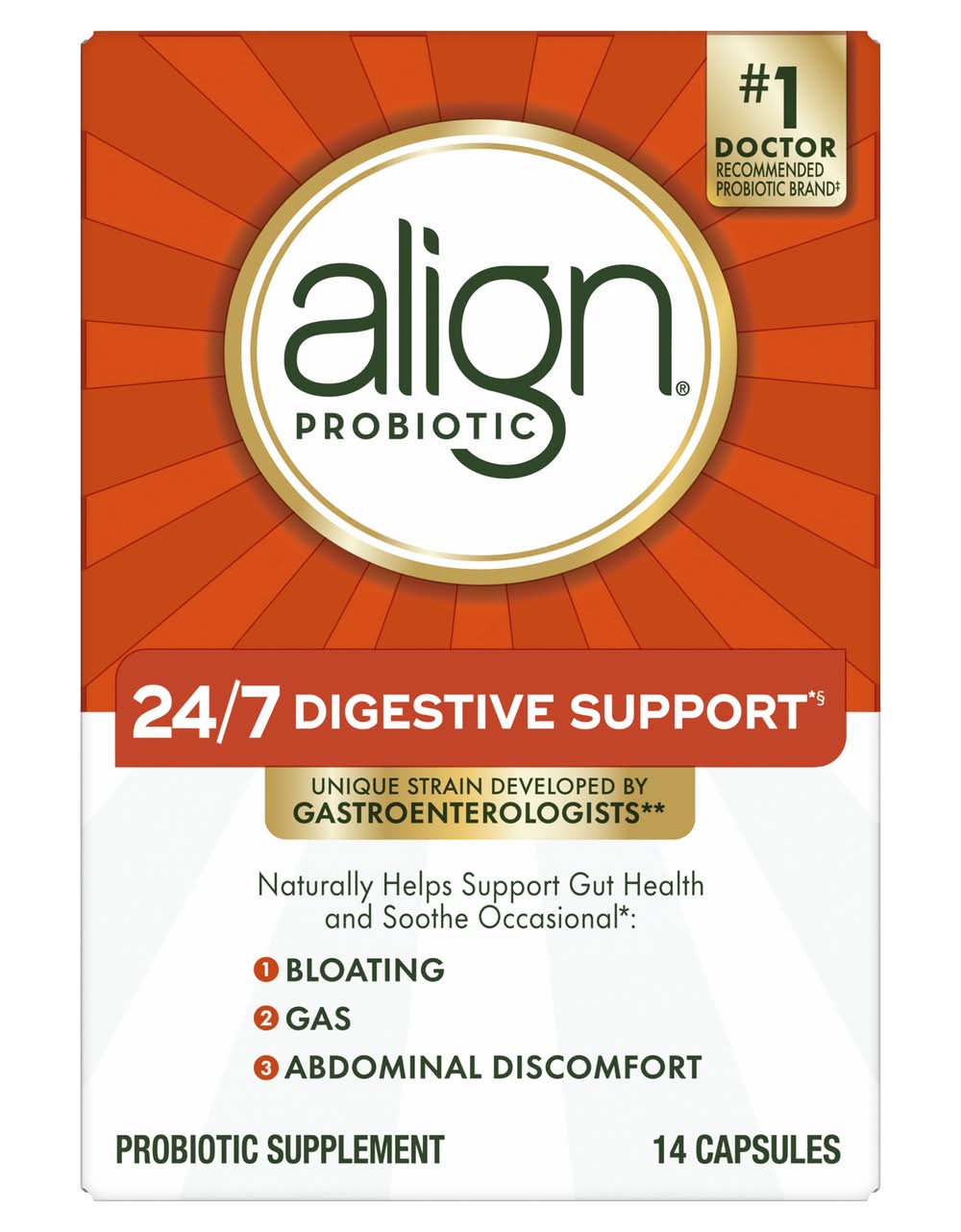 Align 24/7 Digestive Support Probiotic Supplement (0.3 oz)