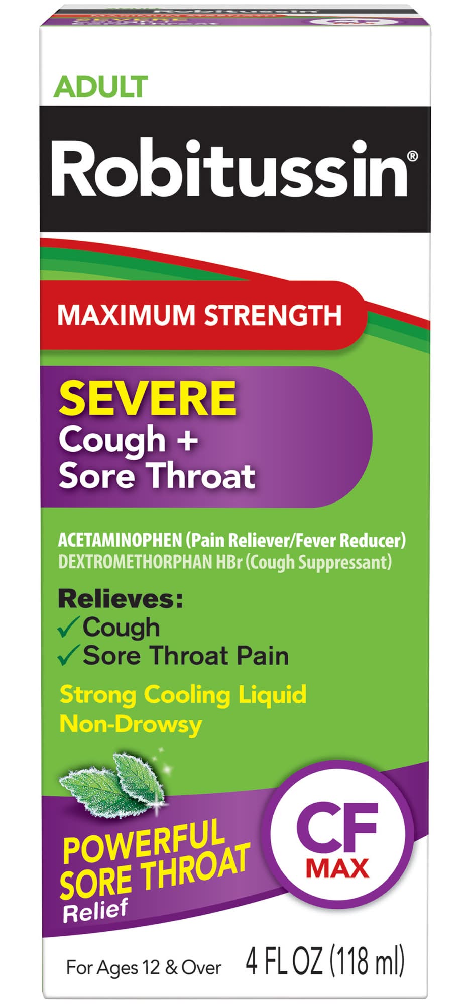 Robitussin Maximum Strength Severe Cough + Sore Throat (4 fl oz)