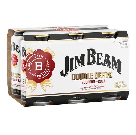 Jim Beam Double Serve Can 375mL X 6 pack