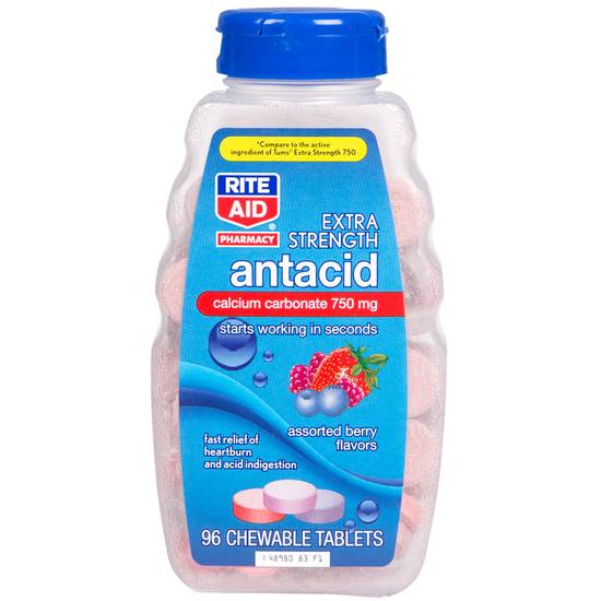 Rite Aid Extra Strength Antacid 750 mg Chewable Tablets (assorted berry)