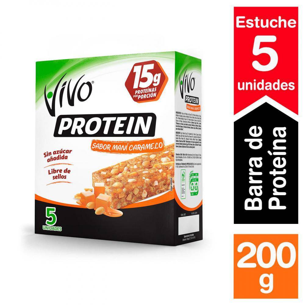 Vivo · Pack barra de proteína maní caramelo (5 un)