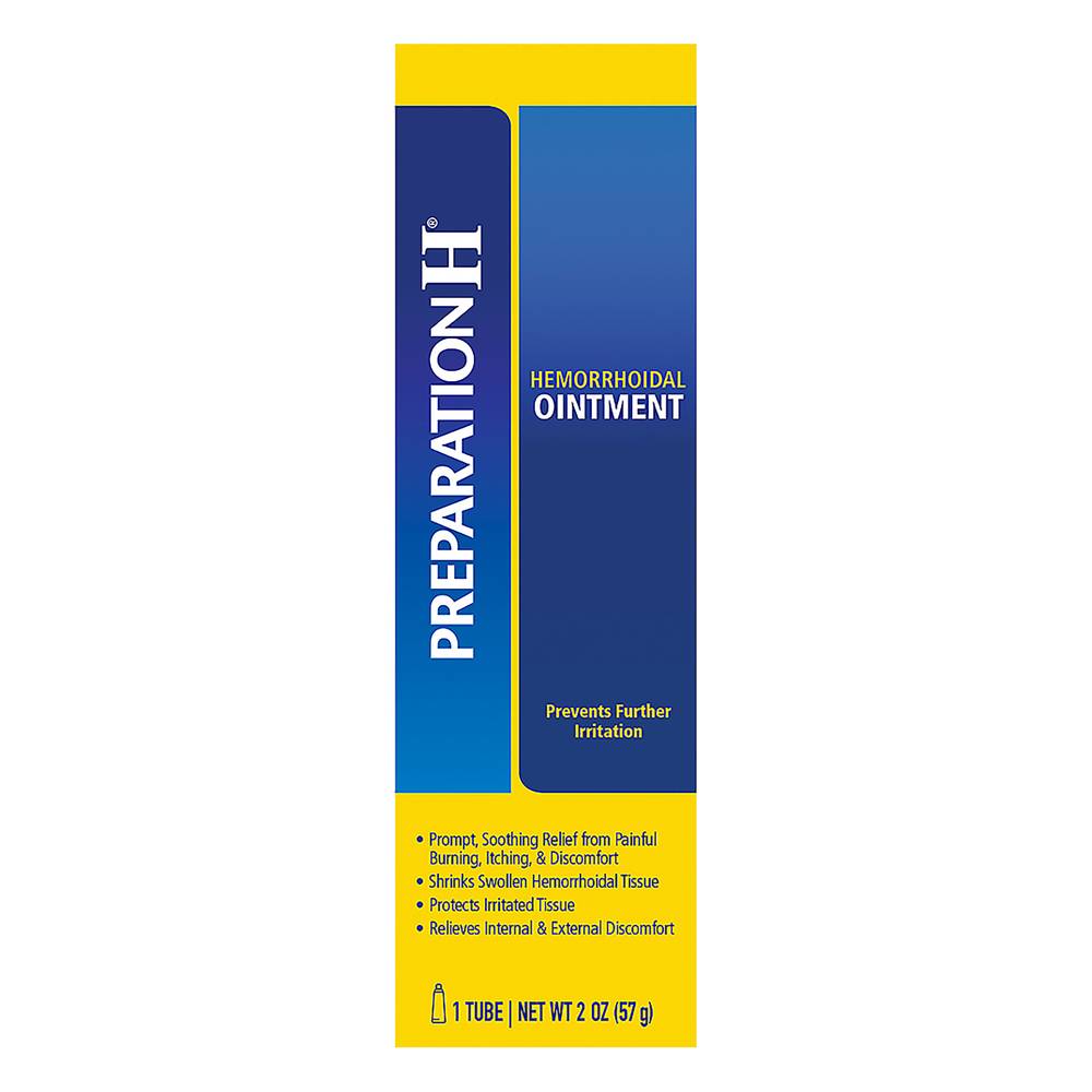 Preparation H Itching Burning & Discomfort Relief Symptom Treatment Hemorrhoidal Ointment Tube (2 oz)