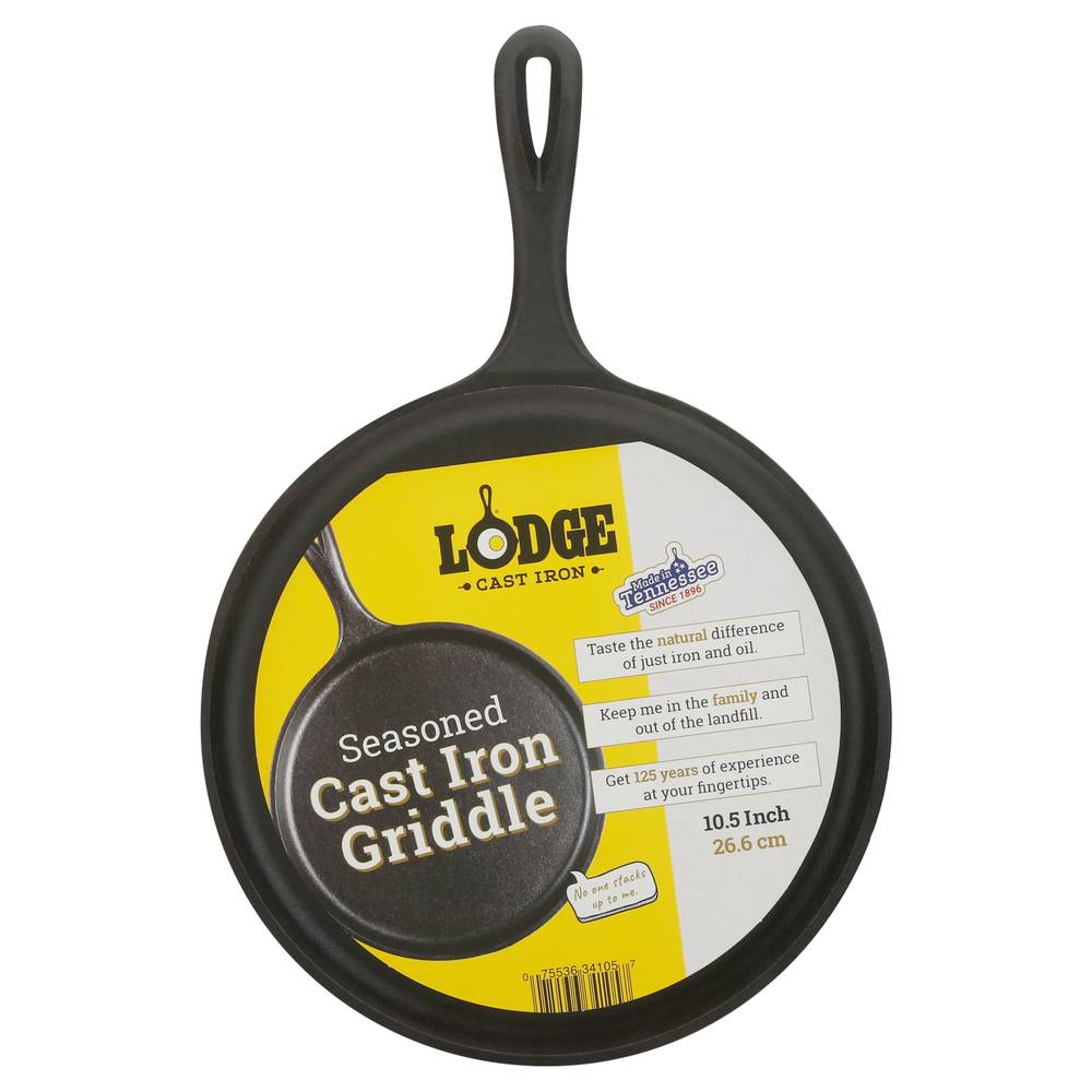 Lodge 10.5" Cast Iron Griddle With Easy-Grip Handle