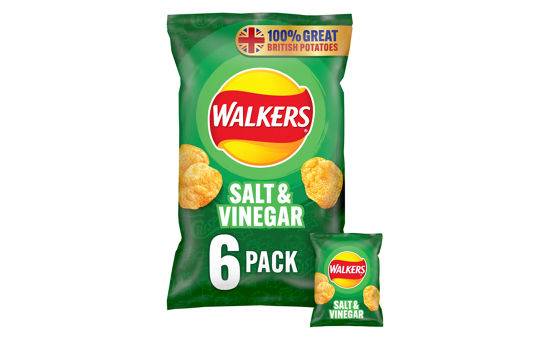 Walkers Salt & Vinegar Multipack Crisps 6x25g