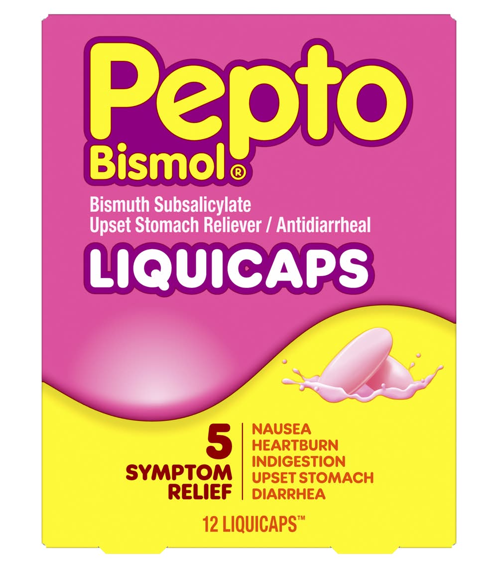 Pepto-Bismol Rapid Relief Liquicaps, 12 Liquicaps (1.6 oz)