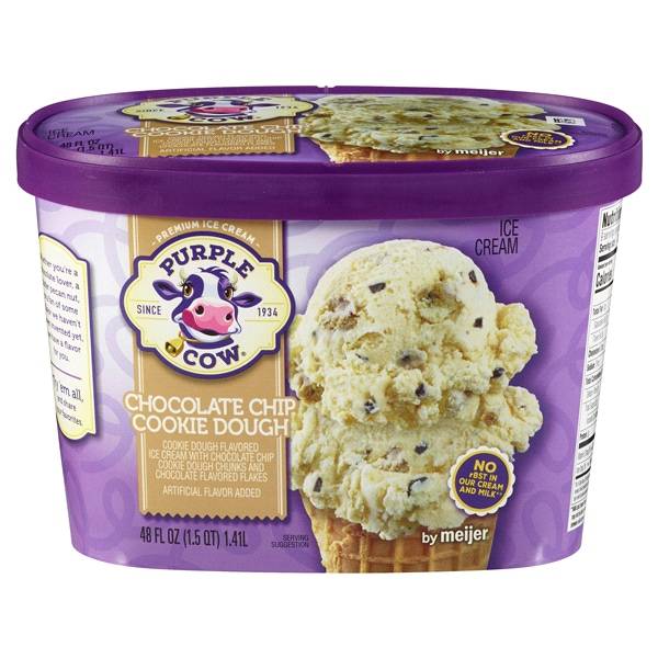 Purple Cow Chocolate Chip Cookie Dough Ice Cream (1.5 qt)