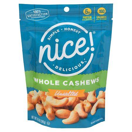 Nice! Halves & Pieces Unsalted Whole Cashews
