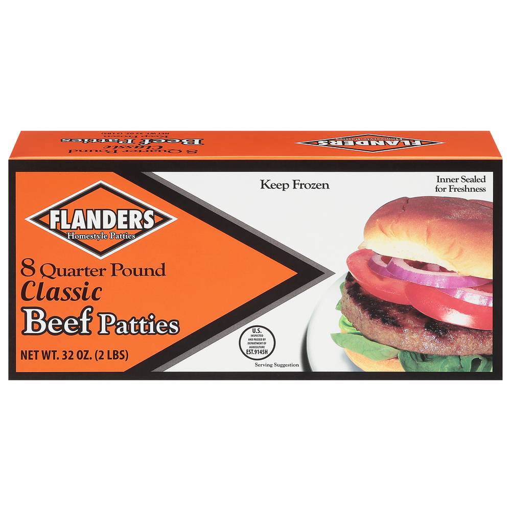 Flanders Classic Beef Patties (32 oz, 8 ct)