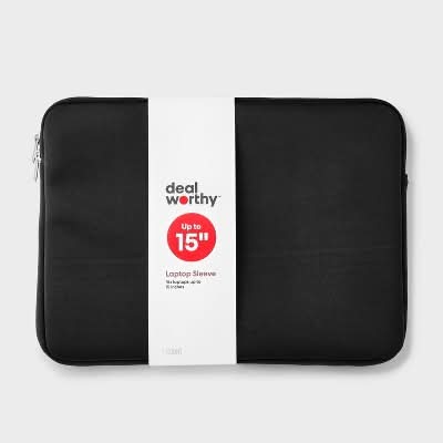 Dealworthy Laptop Sleeve, 15 in, Black