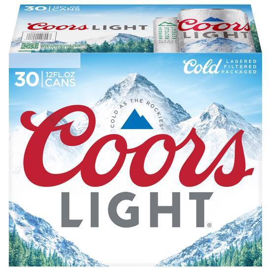 Coors Light Lager Beer (30 ct, 12 fl oz)