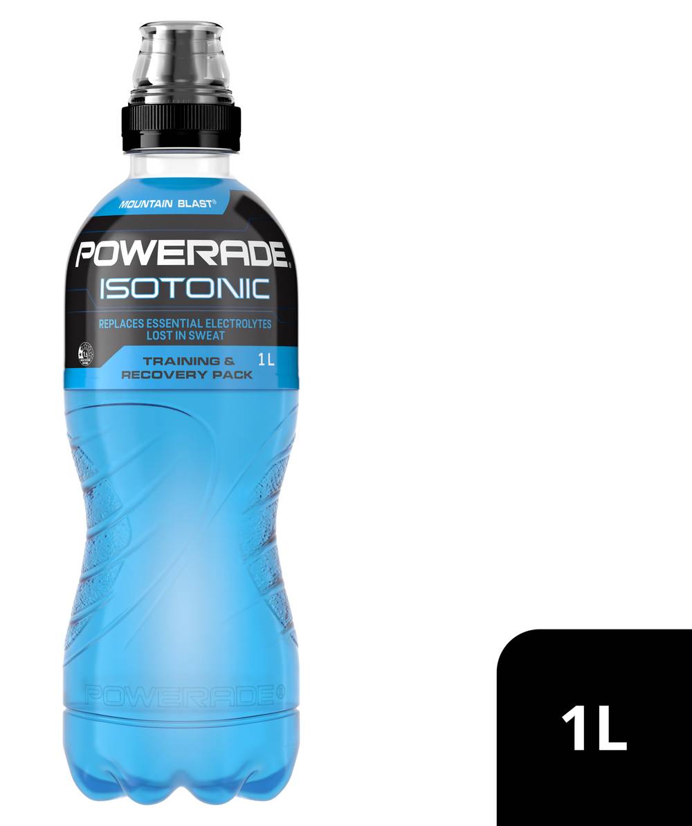 Powerade Isotonic Mountain Blast Sports Drink Sipper Cap (1L)