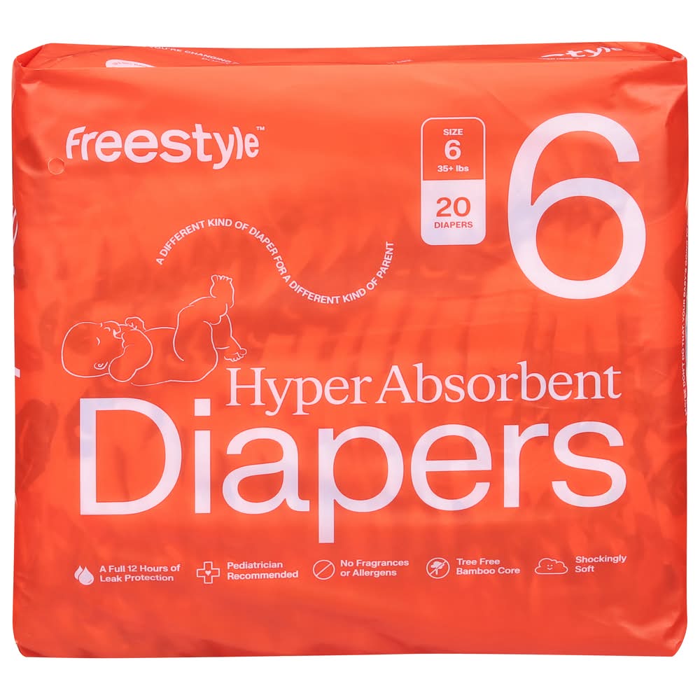 FreeStyle Hyper Absorbent Diapers, 6 (35+ lbs) (20 ct)