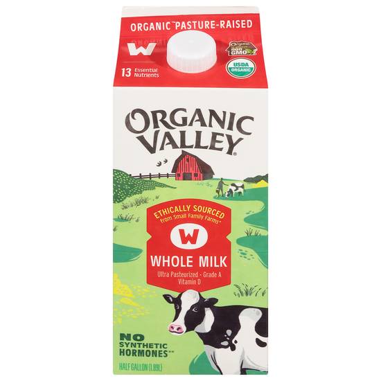 Organic Valley Ethically Sourced Pasture-Raised Whole Milk (0.5 gal)