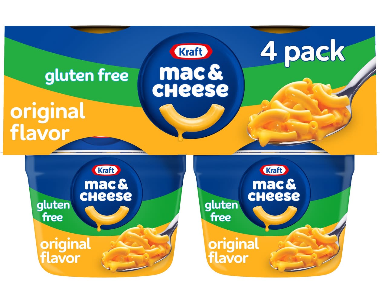 Kraft Gluten Free Original Mac and Cheese Cups Easy Microwaveable Dinner - 7.6oz/4ct