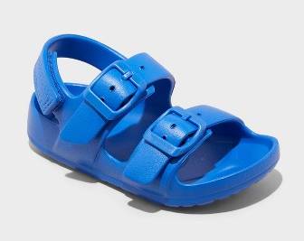 Toddler Ade Blown EVA Sandals - Cat & Jack™ Blue 12T: Hook and Loop, Contoured Footbed, Adjustable Straps