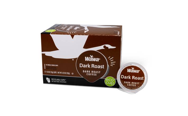 Coffee at Home Single Cups - Wawa Single Cup Dark Roast Coffee, 12 ct