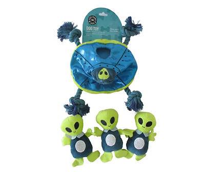 Alien Rope Burrow Plush Dog Toy