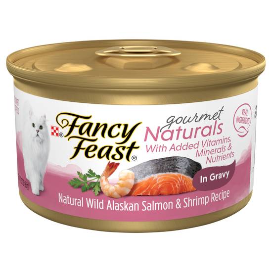 Fancy Feast Natural Wild Alaskan Salmon & Shrimp Recipe in Gravy Adult Cat Food