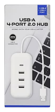USB-A 4-Port 2.0 Hub White