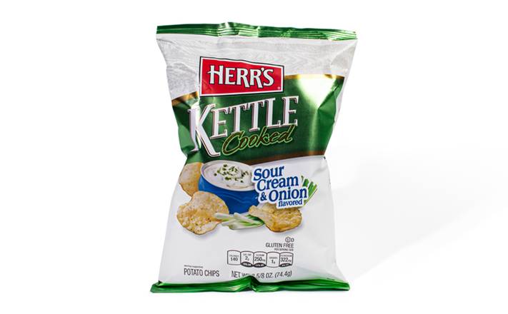 Herr's Sour Cream Onion Kettle Chips, 2.5 oz