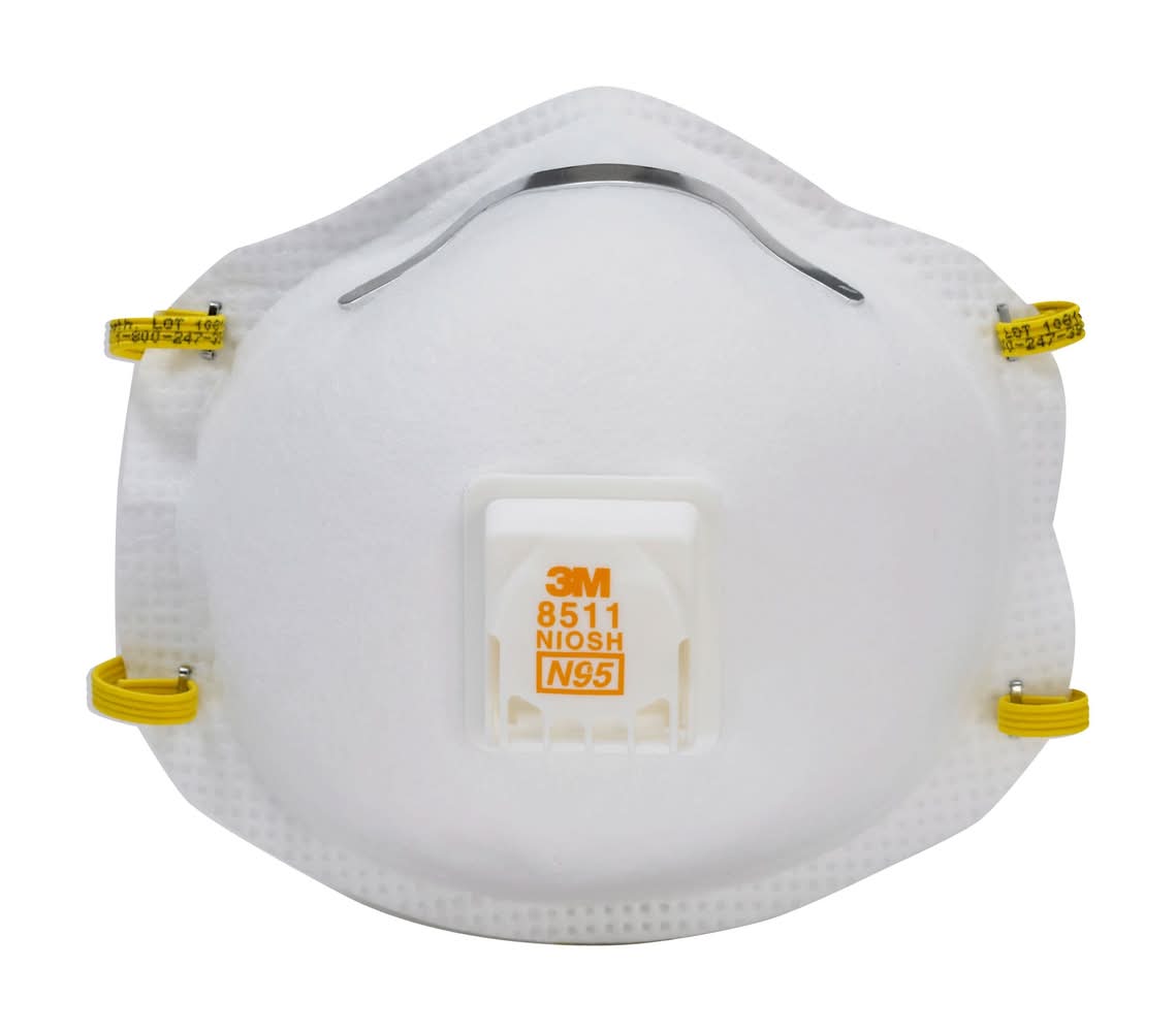 3M 8511 N95 Sanding and Fiberglass Respirator With Cool Flow Valve (5 ct)