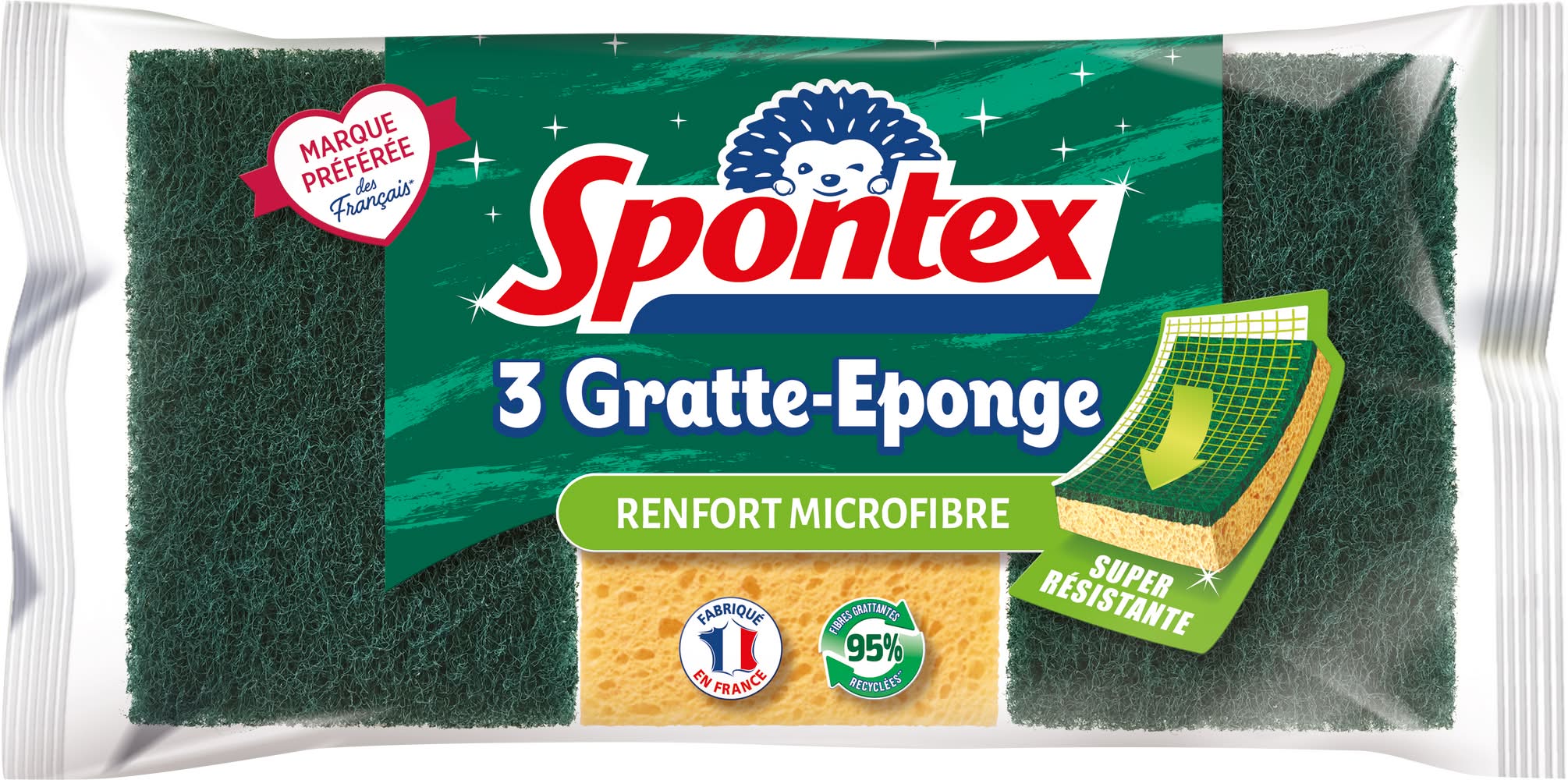 Spontex - Grattes éponge avec microfibres (63g)