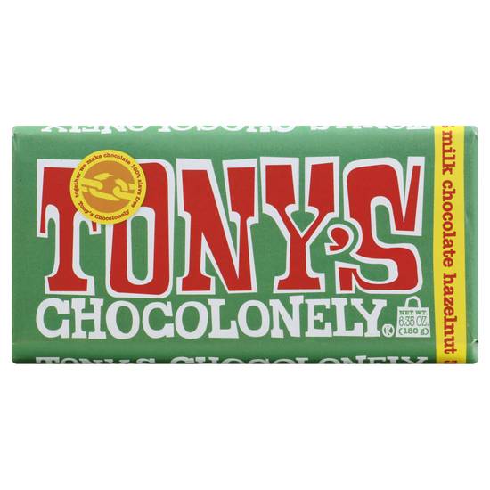 Tony's Chocolonely Hazelnut Milk Chocolate Bar (6.4 oz)