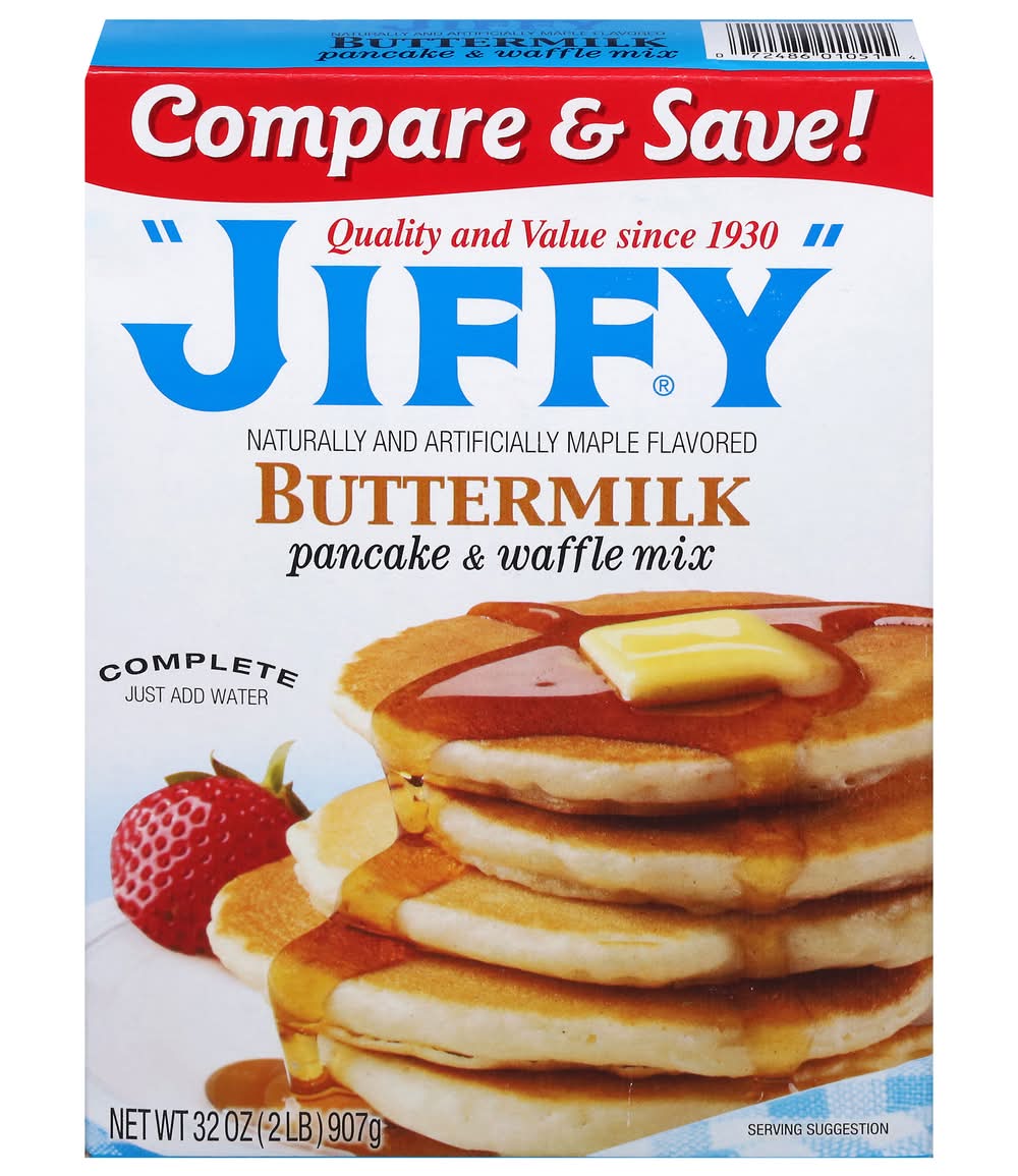 Jiffy Pancake and Waffle Mix, Buttermilk (32 oz)