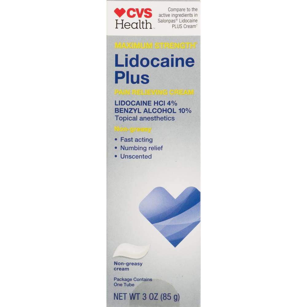 Cvs Health Maximum Strength Lidocaine Plus Pain Relieving Cream
