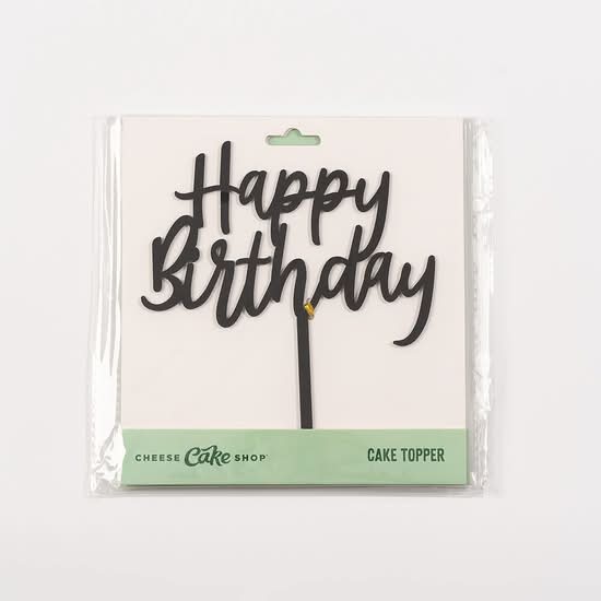 Topper Happy Birthday Black