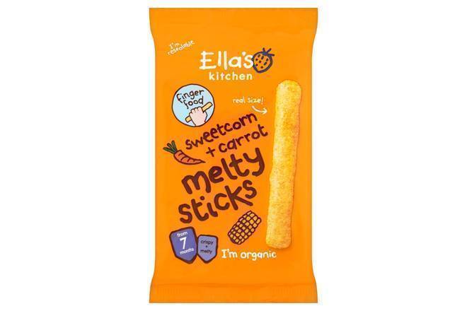 Ella's Kitchen Sweetcorn and Carrot Melty Sticks 17g