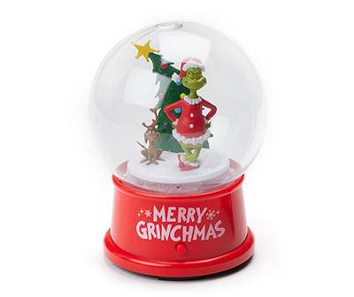 "Merry Grinchmas" The Grinch & Max LED & Music Blowing Snow Globe