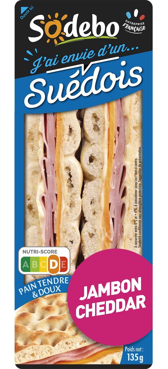Sodebo - Suédois sandwich préparé, jambon-cheddar (2)