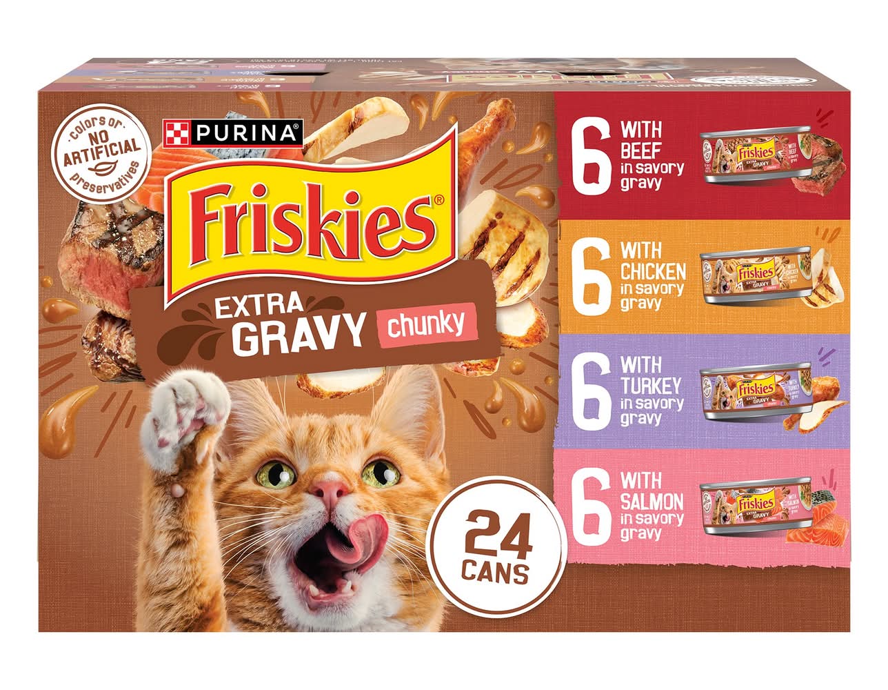Friskies® Extra Gravy Adult Cat Wet Food - Variety Pack, 24 CT, 132 OZ (Color: Assorted, Size: 24 Count)