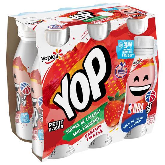 Yoplait - P'tit yop yaourt à boire, fraise (6 x 180g)