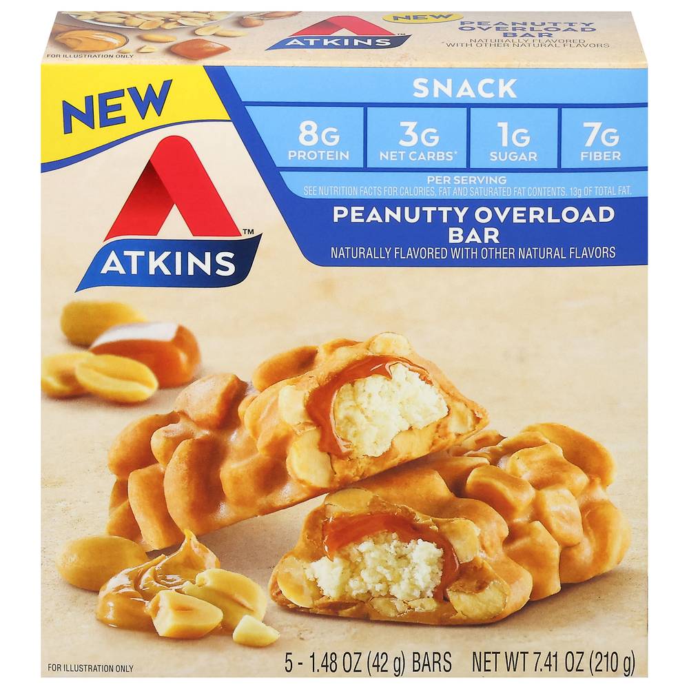 Atkins Overload Bar, Peanutty (1.48 oz, 5 ct)