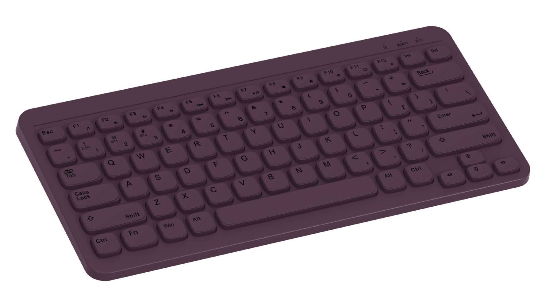 North Compact Square Key Wireless Keyboard, Plum Purple