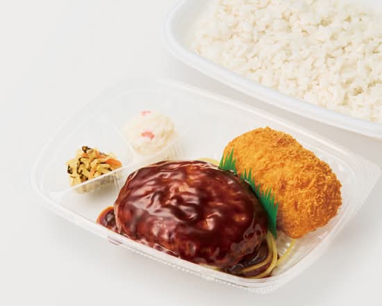 カニコロ＆デミグラスハンバーグ弁当(フライソース)