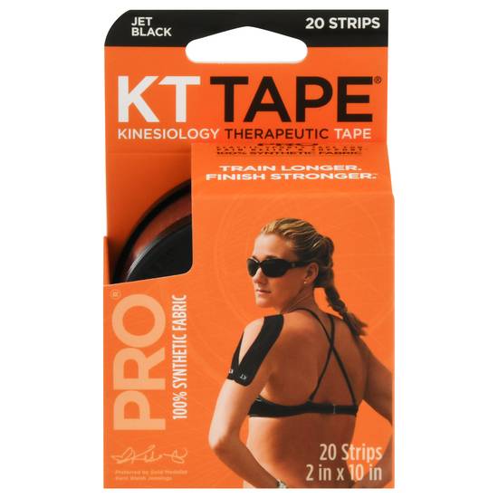 Kt Tape Jet Black Strips Sports Tape (20 ct)