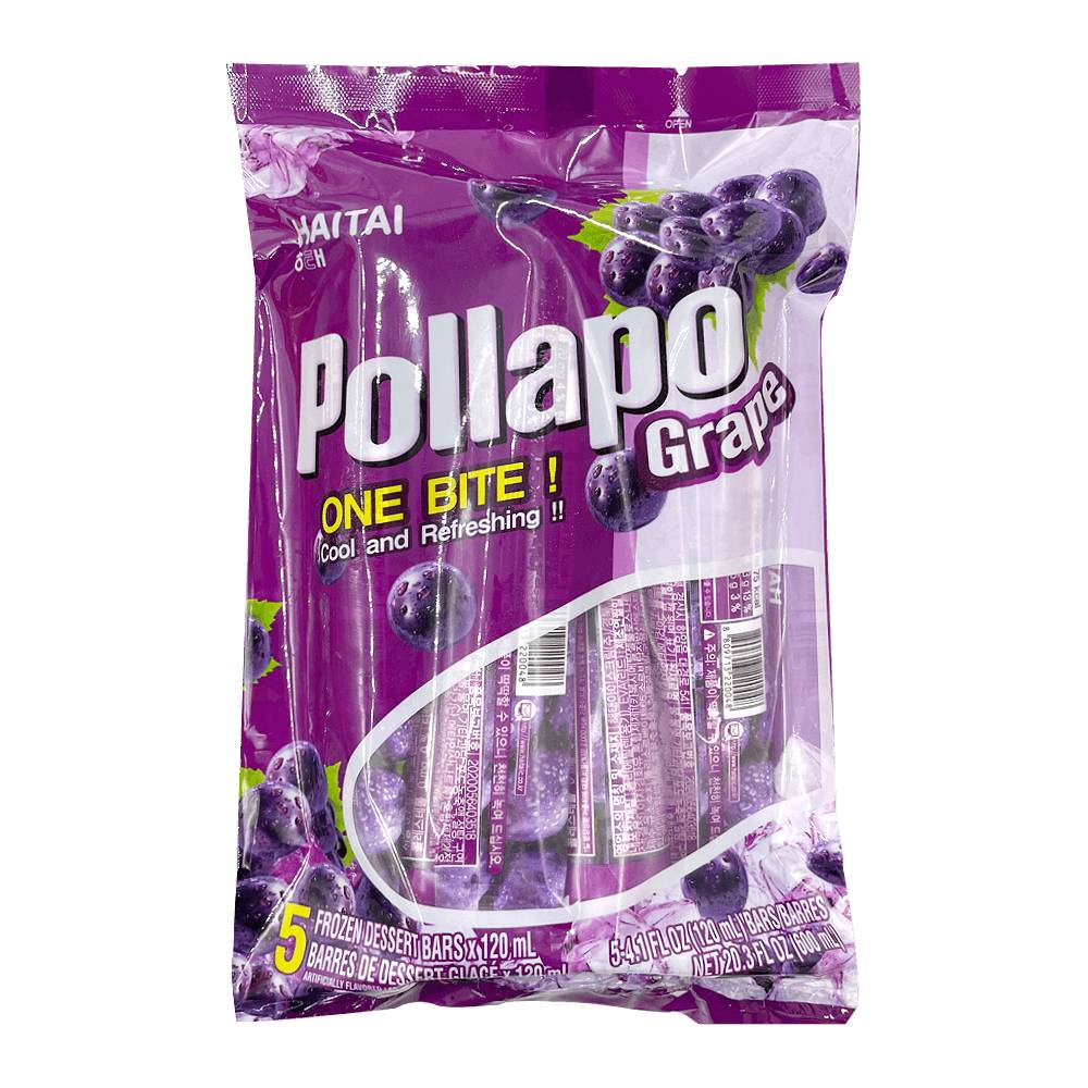 Haitai Pollapo Ice-Slush, Grape (20.3 fl oz, 5 ct)