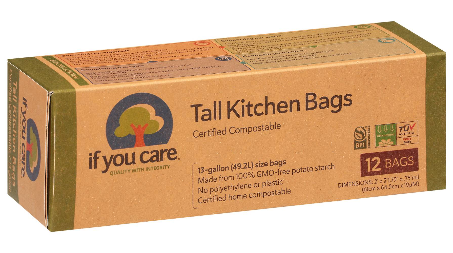 If You Care 13 Gallon Compostable Tall Kitchen Bags