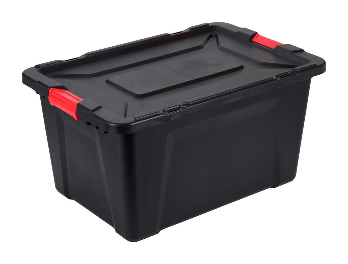 Storage Tote With Lid 14.5 Gal Black